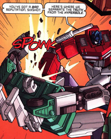 Sixshot and Optimus Prime in Transformers: Devastation