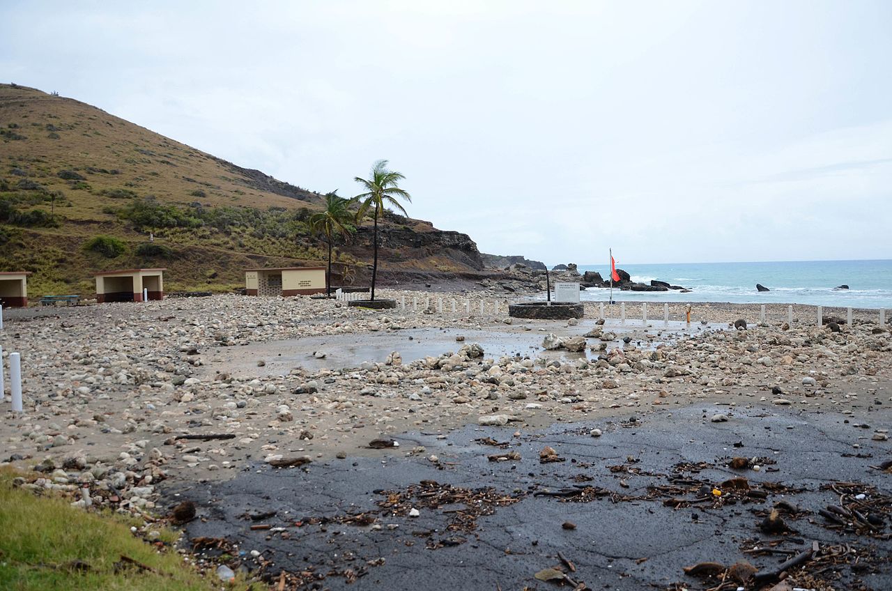 Beach erosion at Cable Beach caused by Hurricane Matthew at Naval Station Guantanamo Bay. (30159058856).jpg