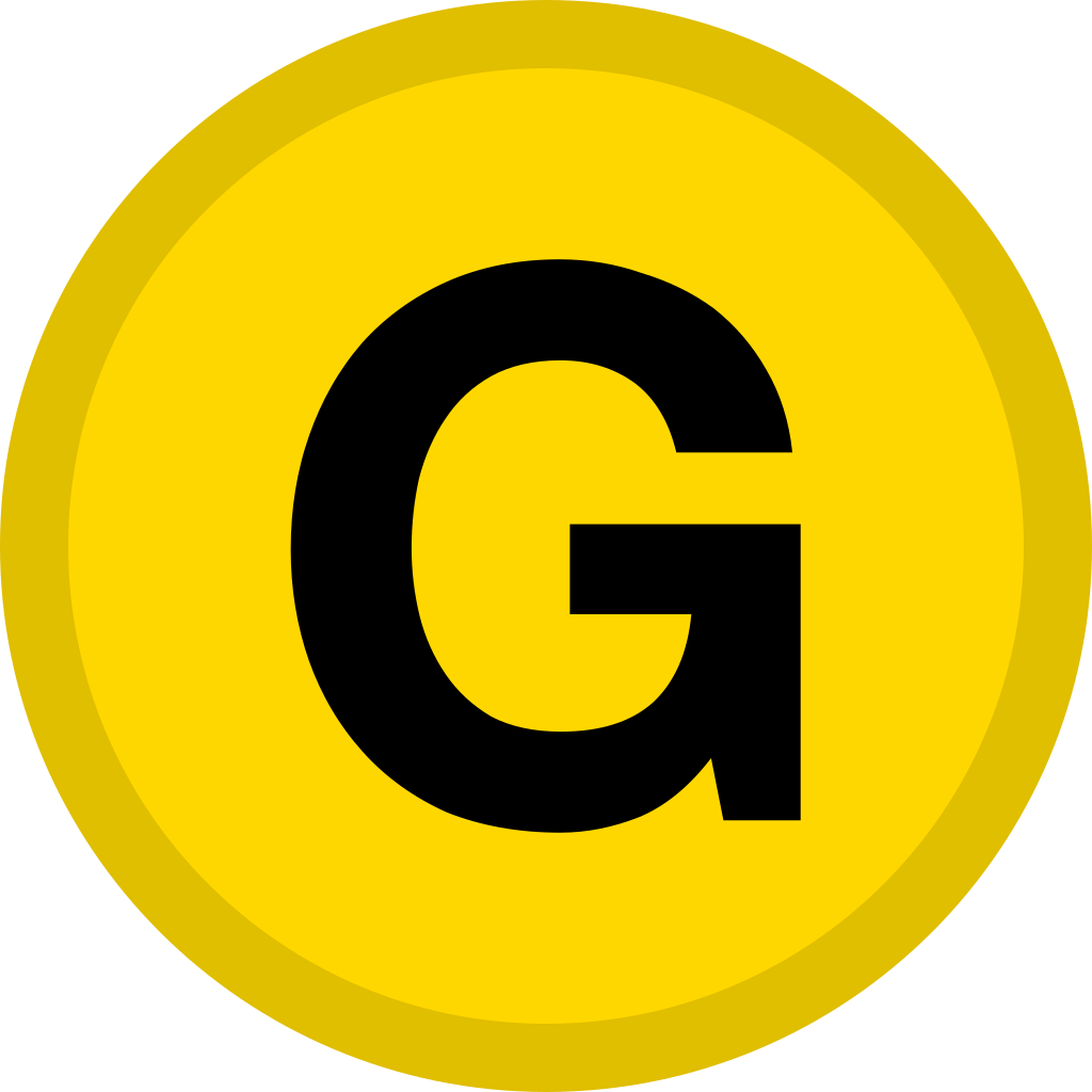 Gold medal icon (G initial).png